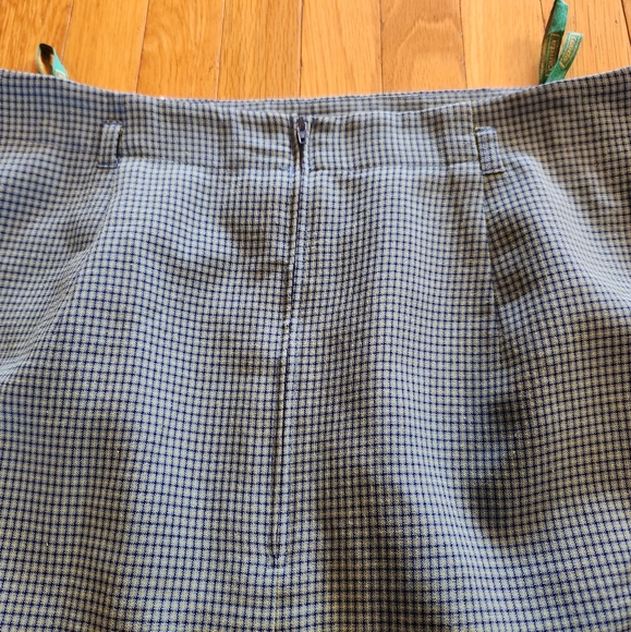 Canda C&A blue yellow check plaid high rise knee length skirt 16 - Picture 7 of 11